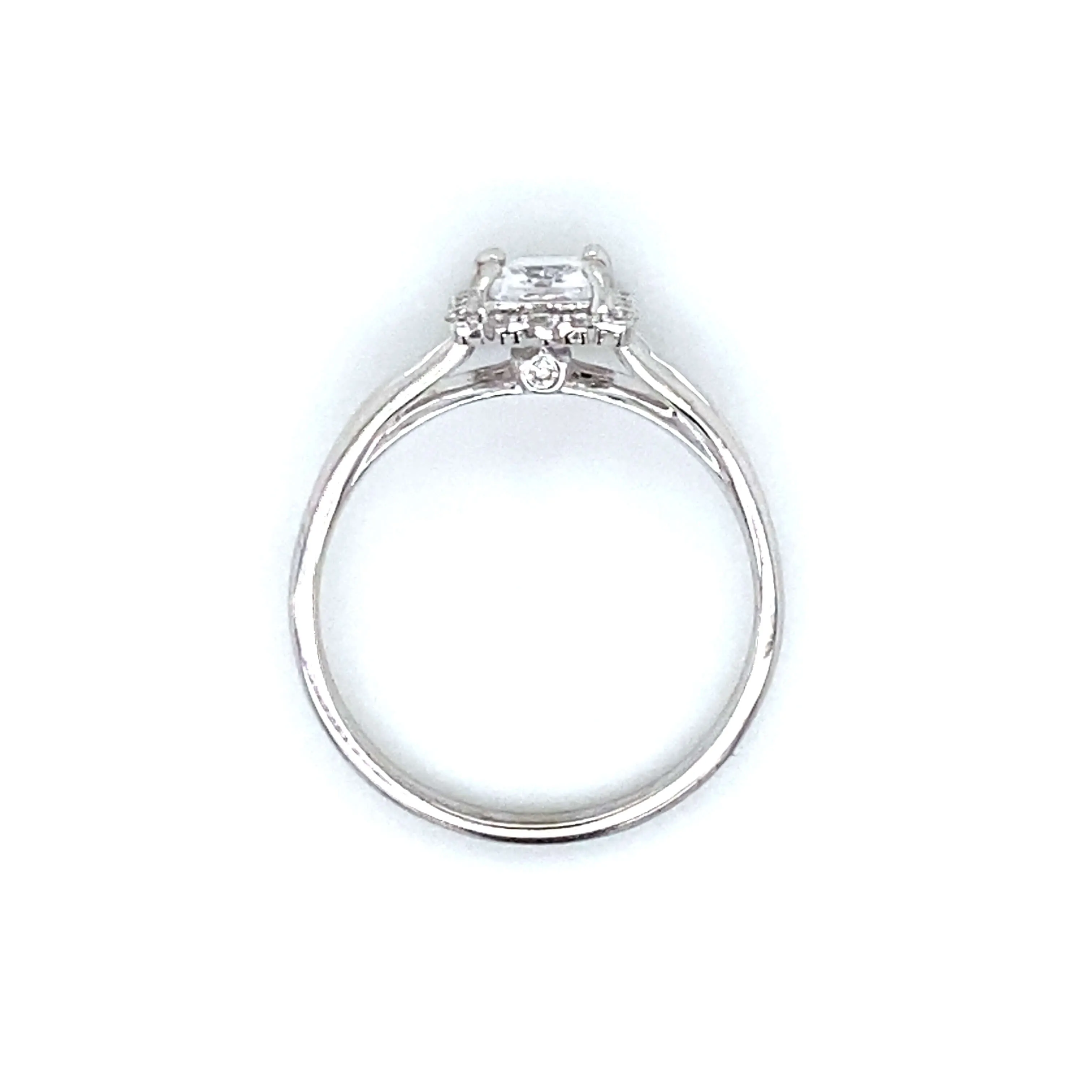 Verragio Square Halo Pave Engagement Ring in 18K White Gold