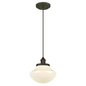 Westinghouse 6346200 1 Light Mini Pendant Oil Rubbed Bronze Finish with White Opal Glass