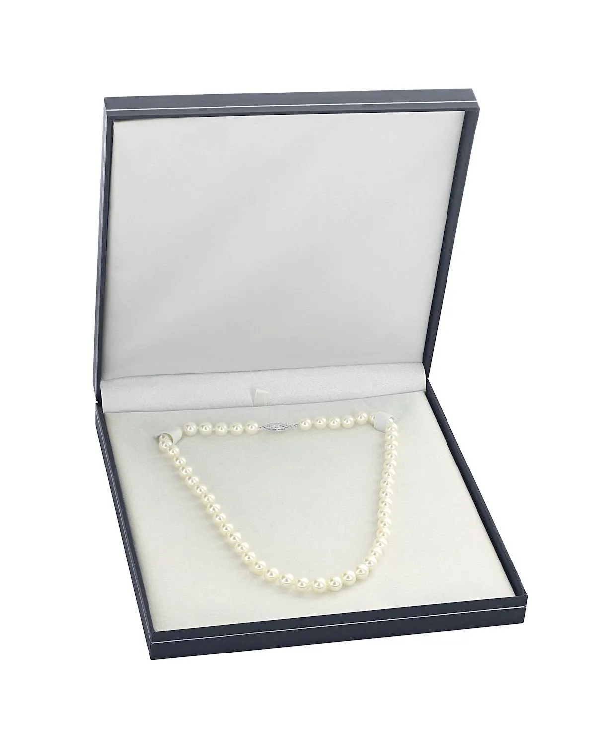 White Japanese Akoya Pearl Necklace, 7.5-8.0mm - AA  Quality