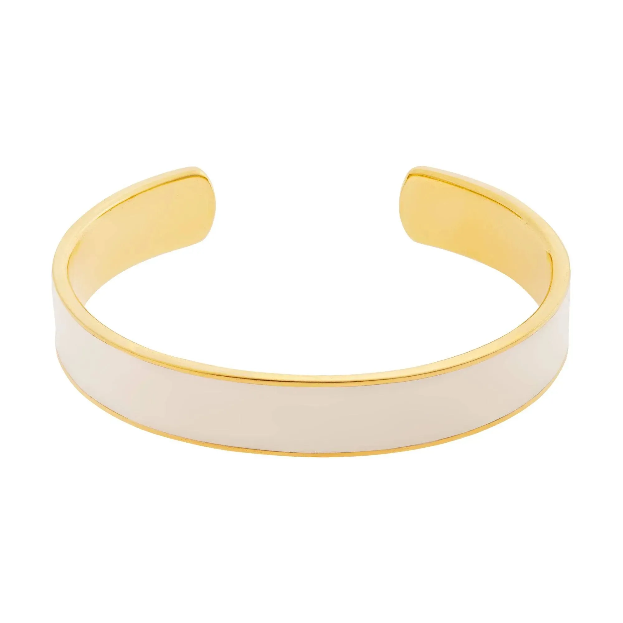 Wide White Enamel Cuff