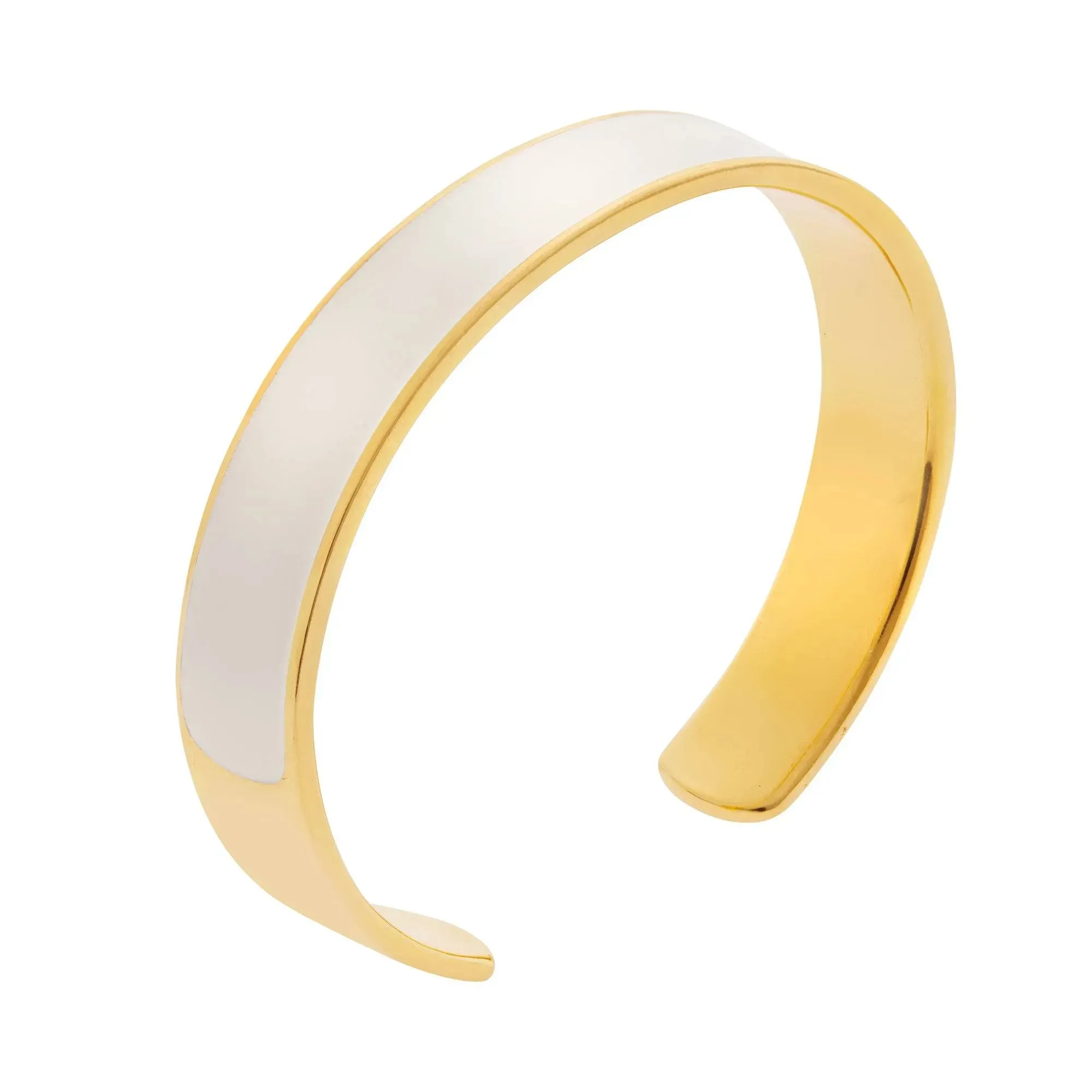 Wide White Enamel Cuff