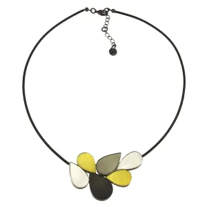 Yellow & Grey Mix Petal Necklace